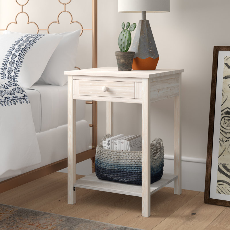 Mistana™ Lynn 1 Drawer Solid Wood Nightstand in Unfinished & Reviews